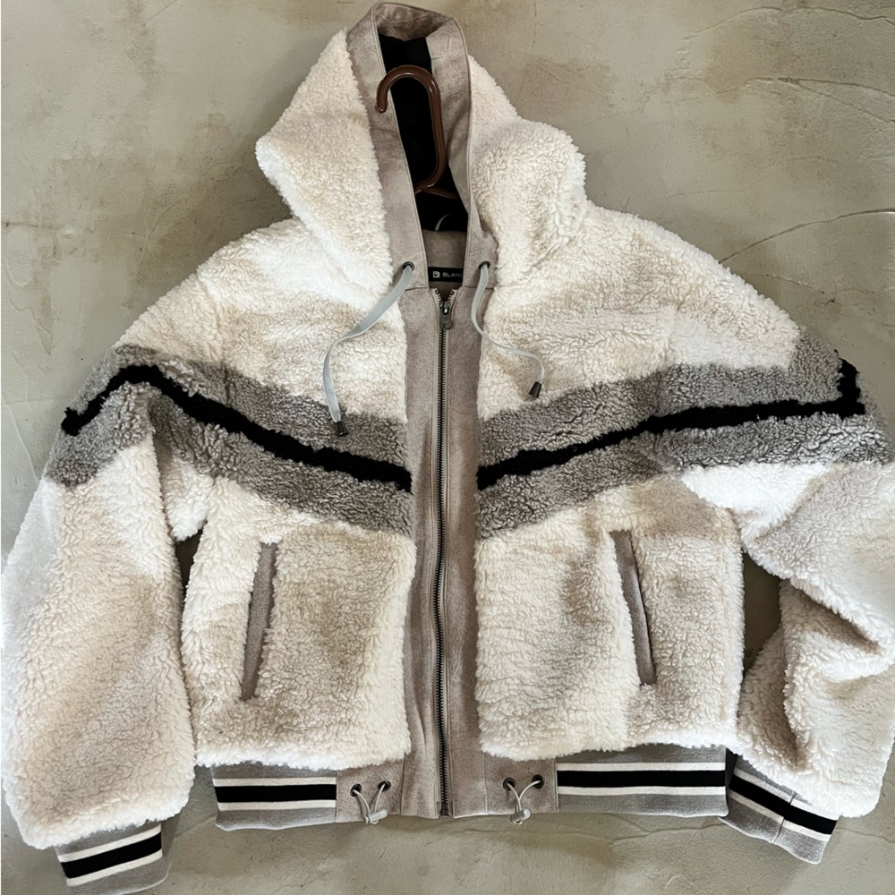 Blanc Noir Women’s Faux Shearling Hoody Sz M